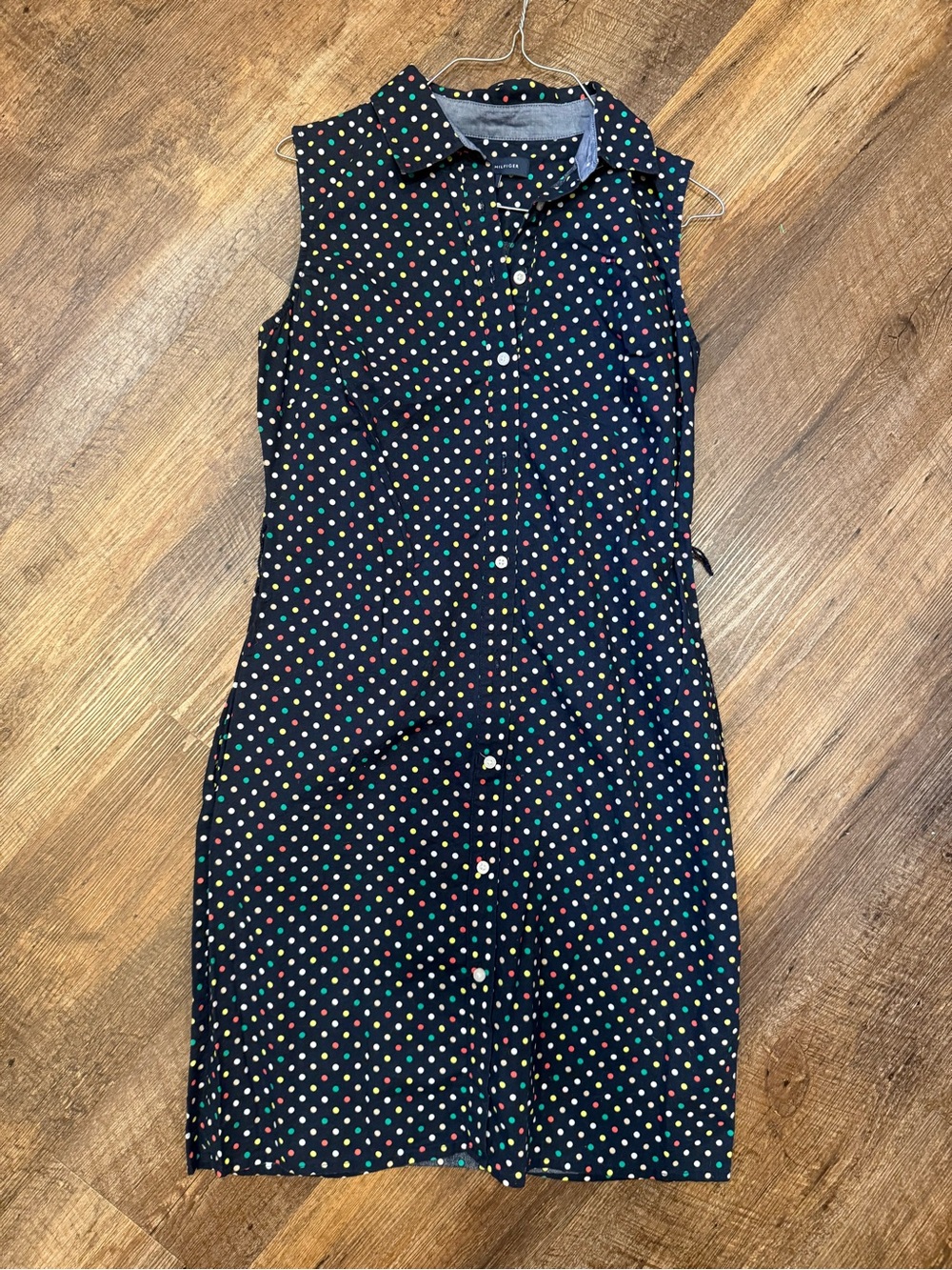 Tommy Hilfiger Navy Polka Dot 100% cotton dress size 4